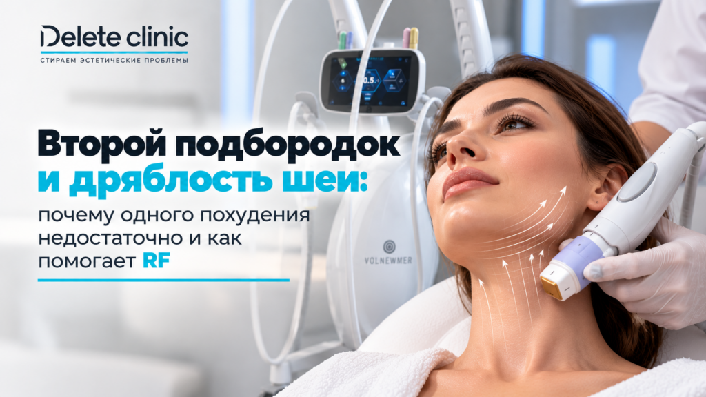 Второй подбородок и дряблость шеи: почему одного похудения недостаточно и как помогает RF