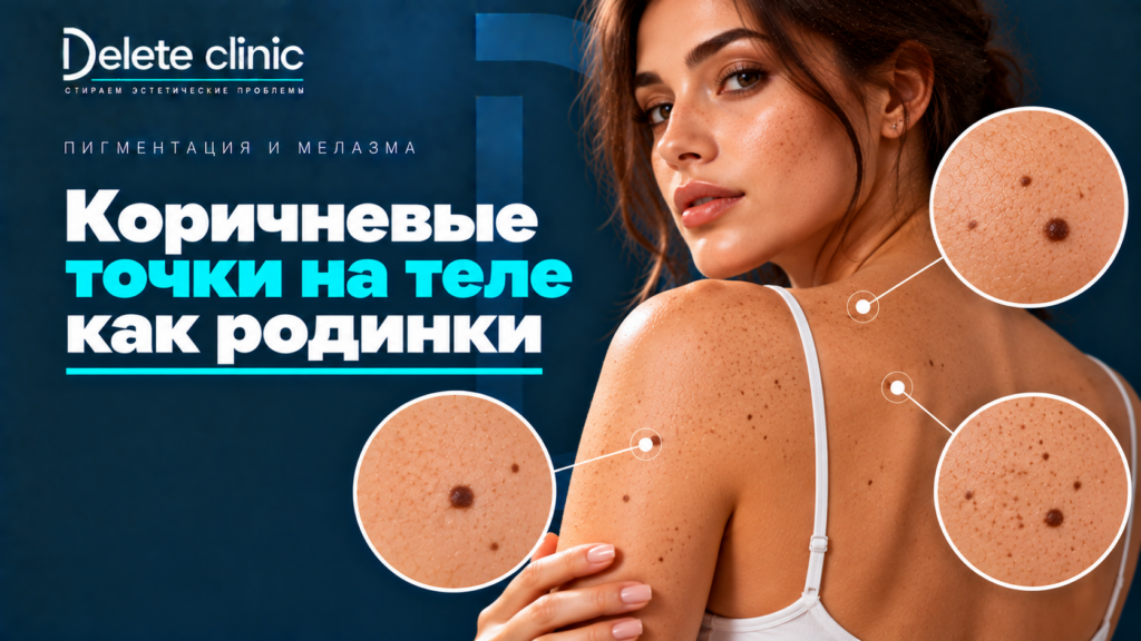 Коричневые точки на теле как родинки