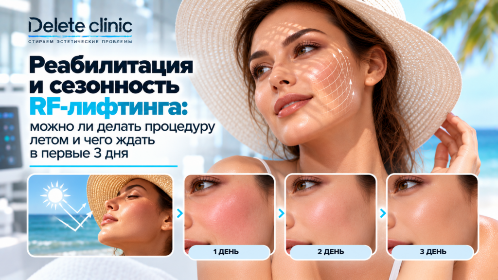 Реабилитация и сезонность RF-лифтинга: можно ли делать процедуру летом и чего ждать в первые 3 дня