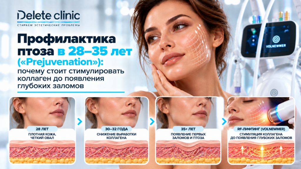 Профилактика птоза в 28–35 лет («Prejuvenation»): почему стоит стимулировать коллаген до появления глубоких заломов