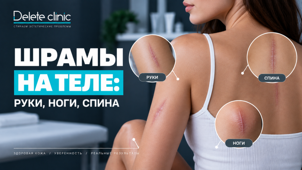 Шрамы на теле: руки, ноги, спина