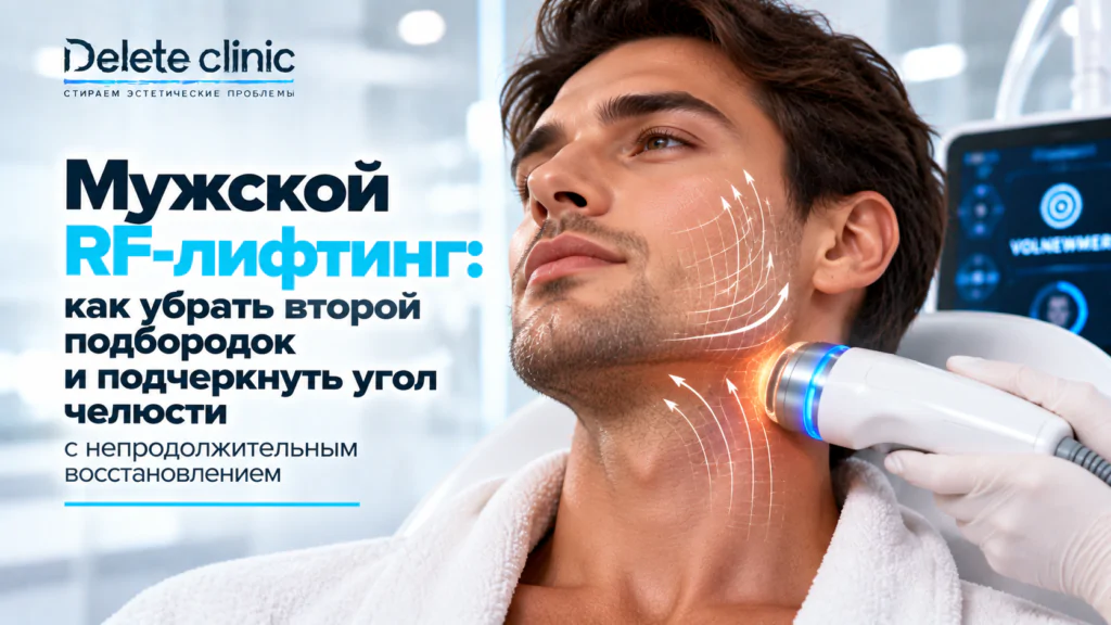 Мужской RF-лифтинг: как убрать второй подбородок и подчеркнуть угол челюсти с непродолжительным восстановлением
